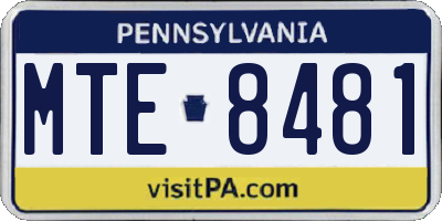 PA license plate MTE8481