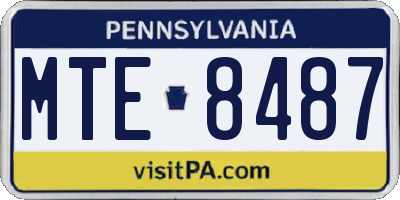 PA license plate MTE8487