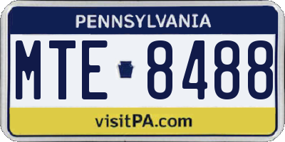PA license plate MTE8488
