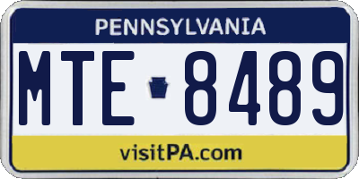 PA license plate MTE8489