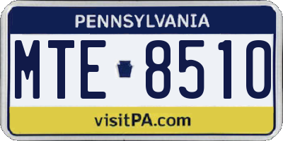 PA license plate MTE8510