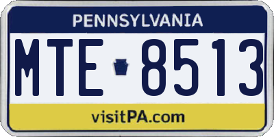 PA license plate MTE8513