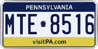 PA license plate MTE8516