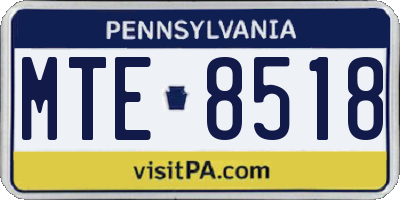PA license plate MTE8518