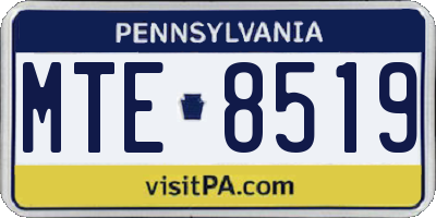 PA license plate MTE8519