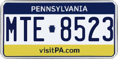 PA license plate MTE8523