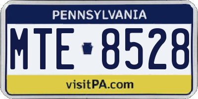 PA license plate MTE8528