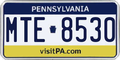 PA license plate MTE8530