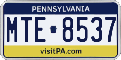 PA license plate MTE8537