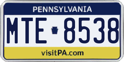 PA license plate MTE8538