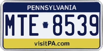 PA license plate MTE8539