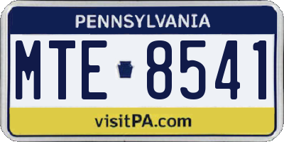 PA license plate MTE8541