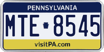 PA license plate MTE8545