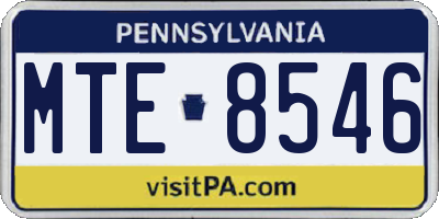 PA license plate MTE8546