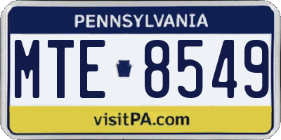 PA license plate MTE8549