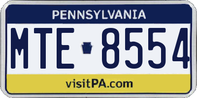 PA license plate MTE8554