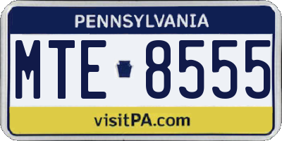 PA license plate MTE8555