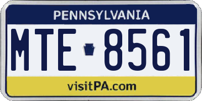 PA license plate MTE8561
