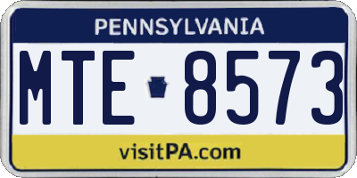 PA license plate MTE8573