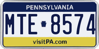 PA license plate MTE8574
