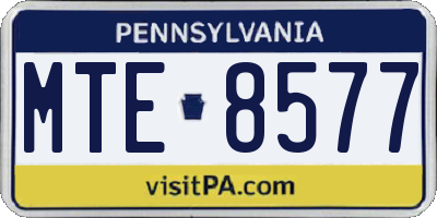 PA license plate MTE8577