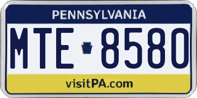 PA license plate MTE8580