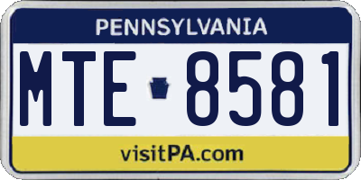 PA license plate MTE8581