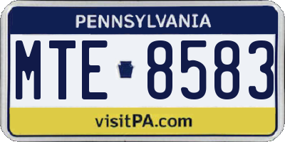 PA license plate MTE8583