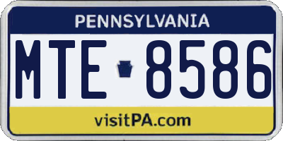 PA license plate MTE8586