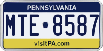 PA license plate MTE8587