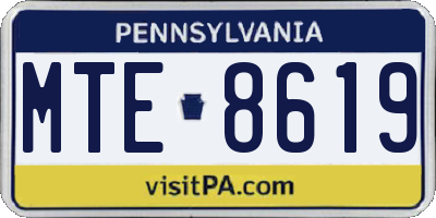 PA license plate MTE8619