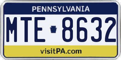 PA license plate MTE8632