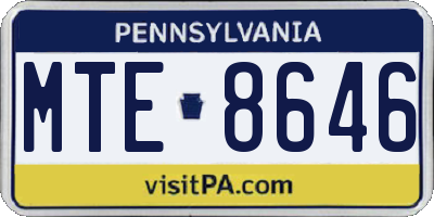 PA license plate MTE8646