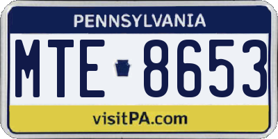 PA license plate MTE8653