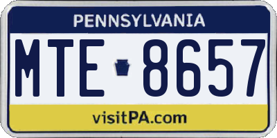 PA license plate MTE8657
