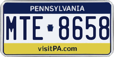 PA license plate MTE8658