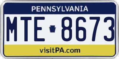 PA license plate MTE8673