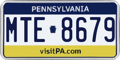 PA license plate MTE8679