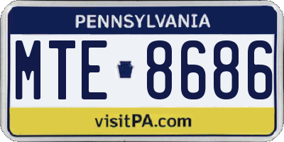 PA license plate MTE8686