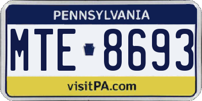 PA license plate MTE8693