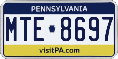 PA license plate MTE8697