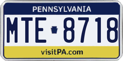 PA license plate MTE8718