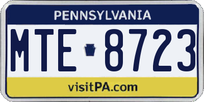 PA license plate MTE8723