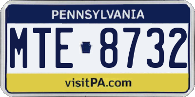 PA license plate MTE8732