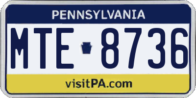PA license plate MTE8736