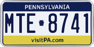 PA license plate MTE8741
