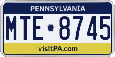 PA license plate MTE8745