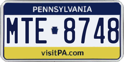 PA license plate MTE8748