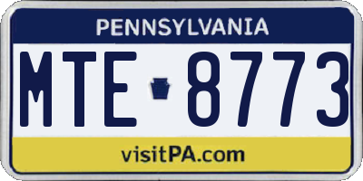 PA license plate MTE8773