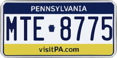 PA license plate MTE8775